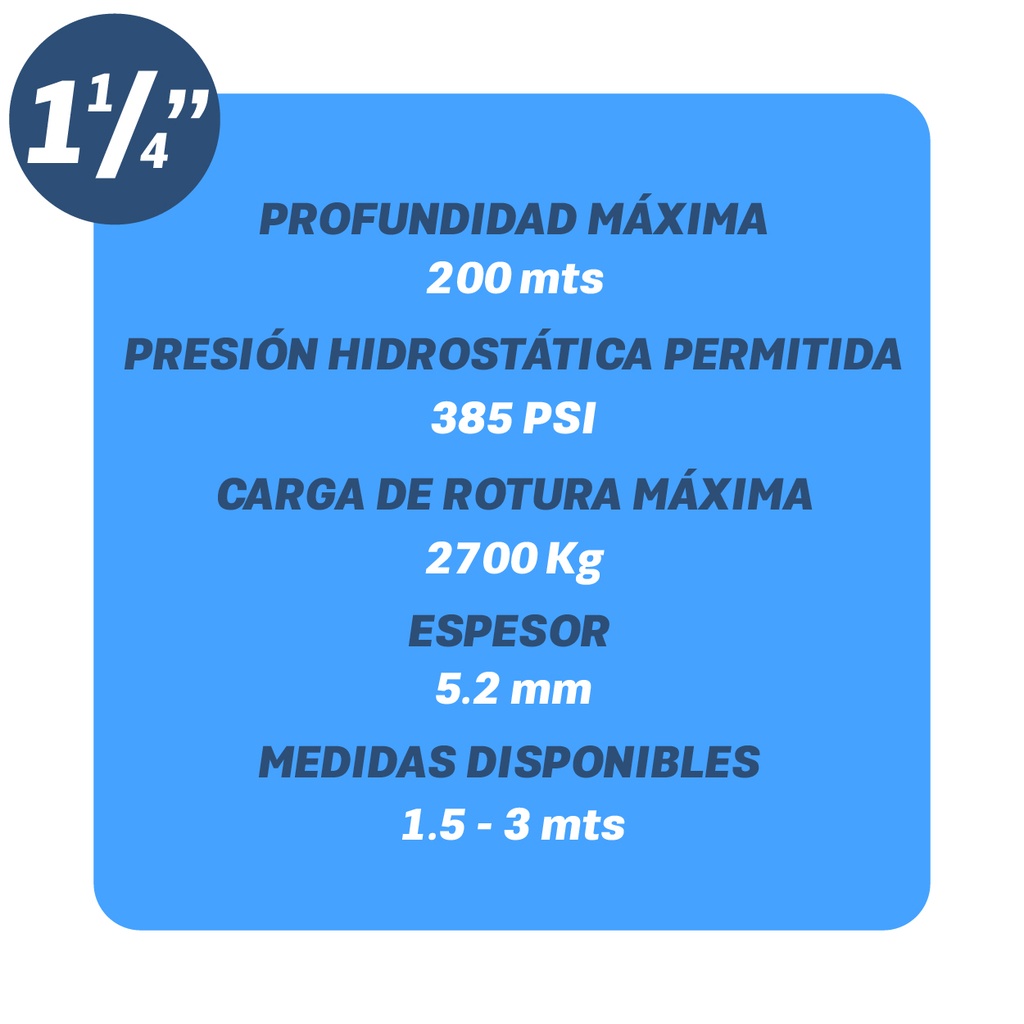 TUBO COLUMNA Upvc MOTAQUA  MKD HEAVY1  1-1/4" X 3,00 MTS