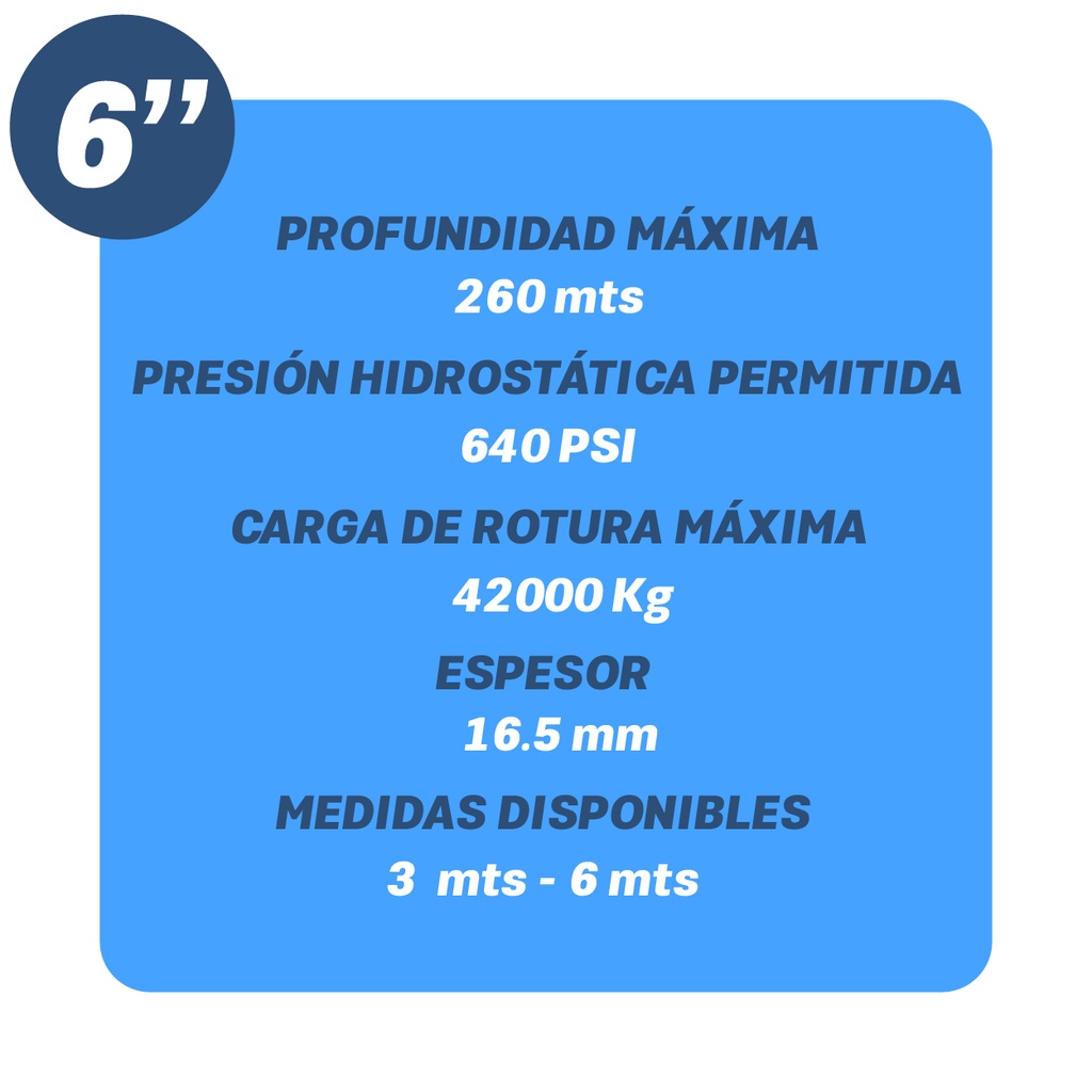 TUBO COLUMNA uPVC MOTAQUA MGS HEAVY1  6" X 3,00 MTS