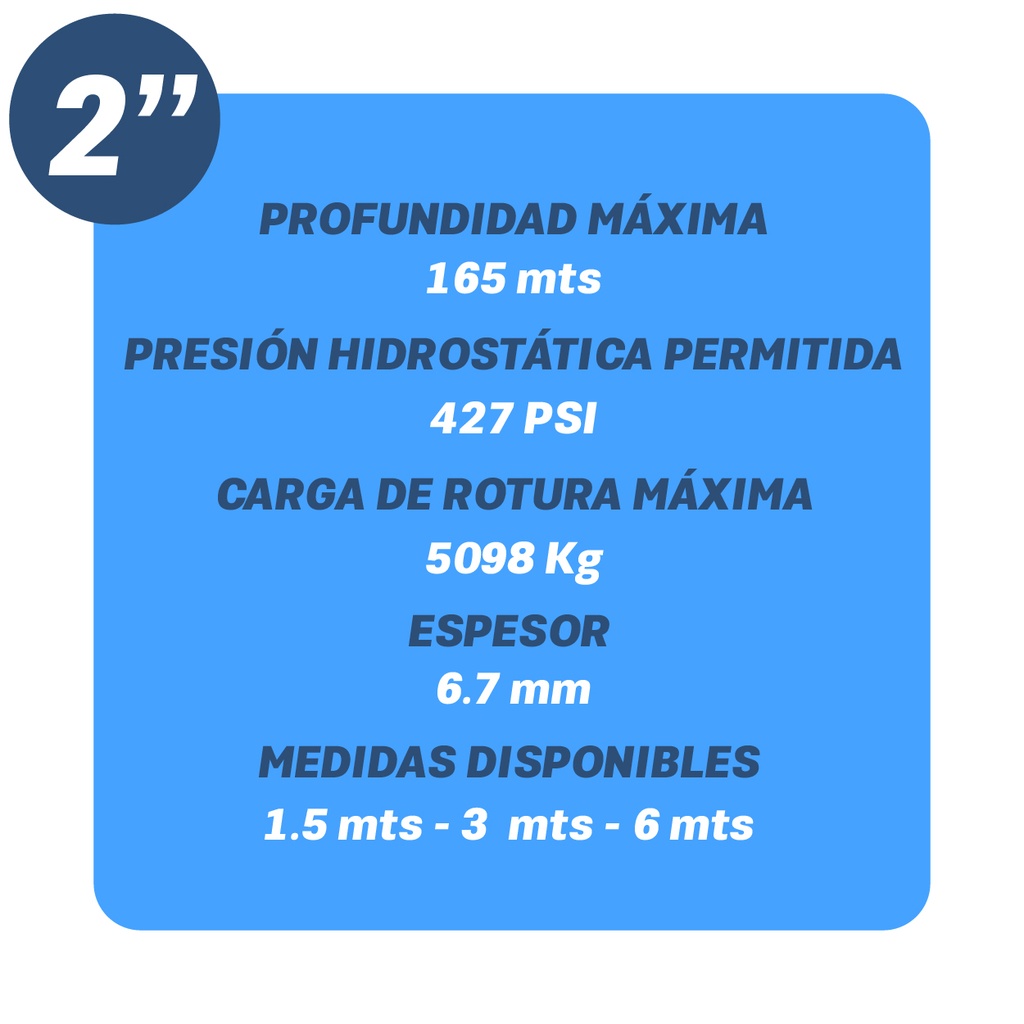 TUBO COLUMNA uPVC MOTAQUA MKD HEAVY1  2" X 3,00 MTS