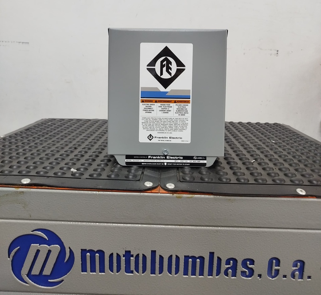 CAJA ARRANCADORA FRANKLIN ELECTRIC MF SERIE STD  MOD. 282 302 8110 3,00HP 1PH/230V (ESTANDARD)