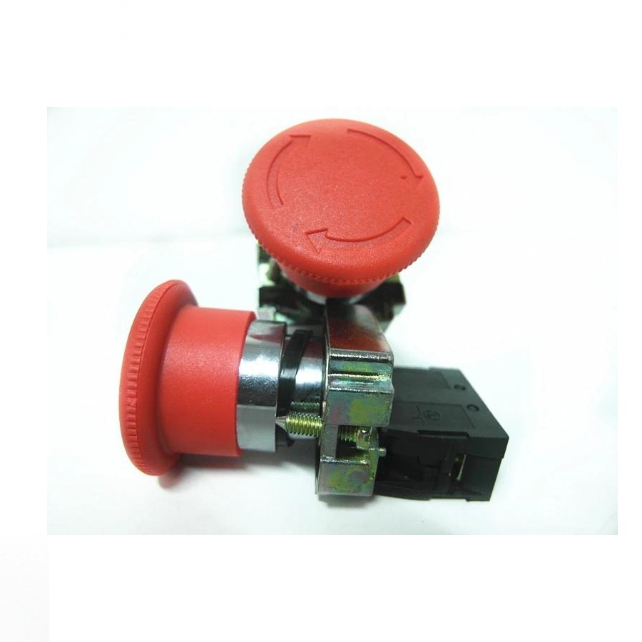 PULSADOR METALICO HONGO ROJO C/RETENCION