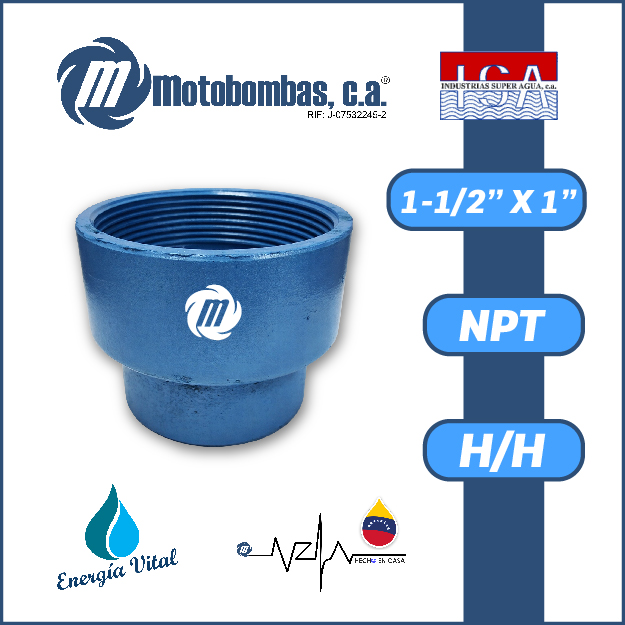 REDUCCION A/C ROSCADA SERIE ISA MOD. H/H  1-1/2" X 1"