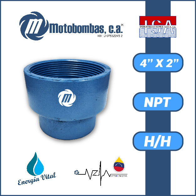 REDUCCION A/C ROSCADA SERIE ISA MOD. H/H  4" X 2"