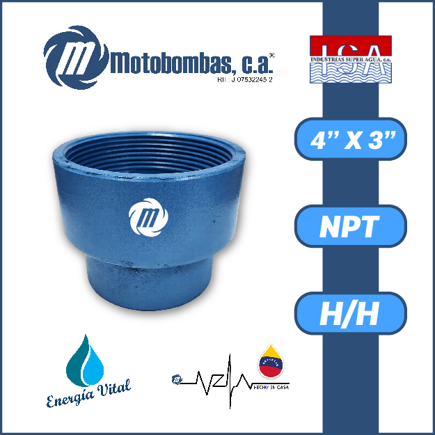 REDUCCION A/C ROSCADA SERIE ISA MOD. H/H  4" X 3"