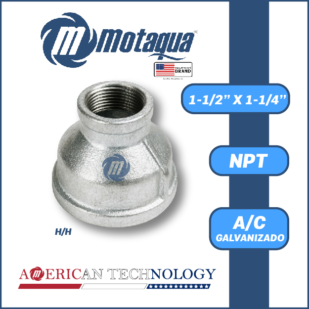 REDUCCION A/C GALVANIZADA ROSCADA NPT SERIE VAR MOD. H/H    1-1/4"X1-1/2"