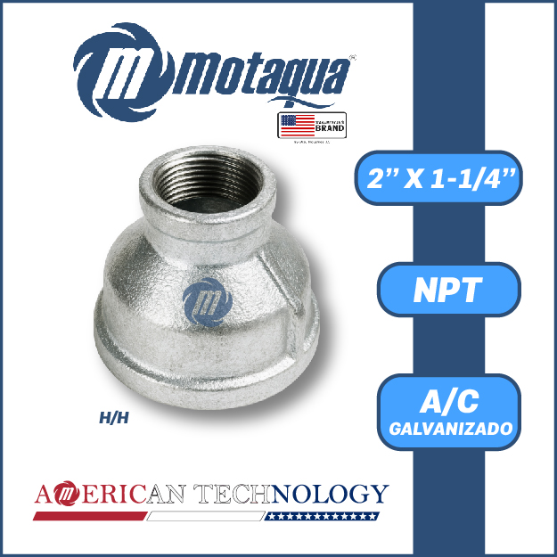 REDUCCION A/C GALVANIZADA ROSCADA NPT SERIE VAR MOD. H/H 2" X 1-1/4"