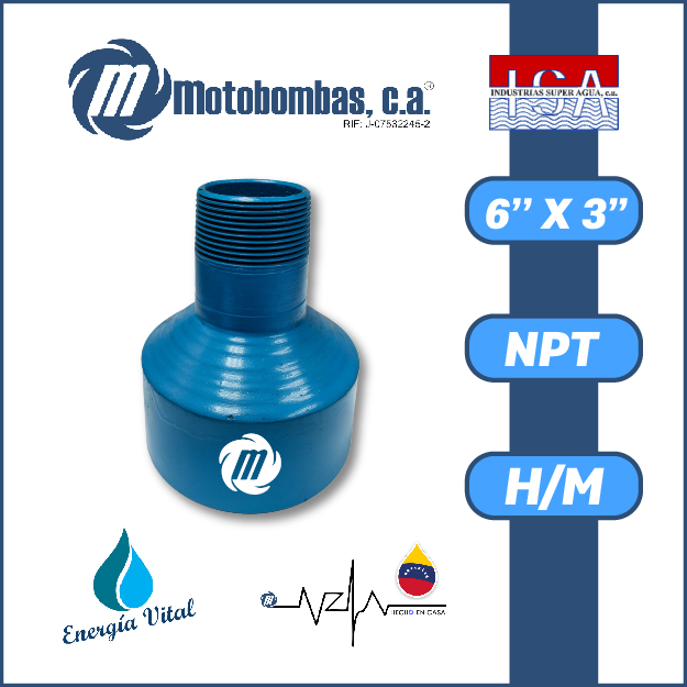 REDUCCION A/C ROSCADA SERIE ISA MOD. H/M  6" X 3"