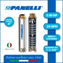 CUERPO SUMERGIBLE PANELLI  4"  SERIE PR MOD.  95PR2018   20GPM   3,00HP 18ET 1-1/4"NPT NEMA4
