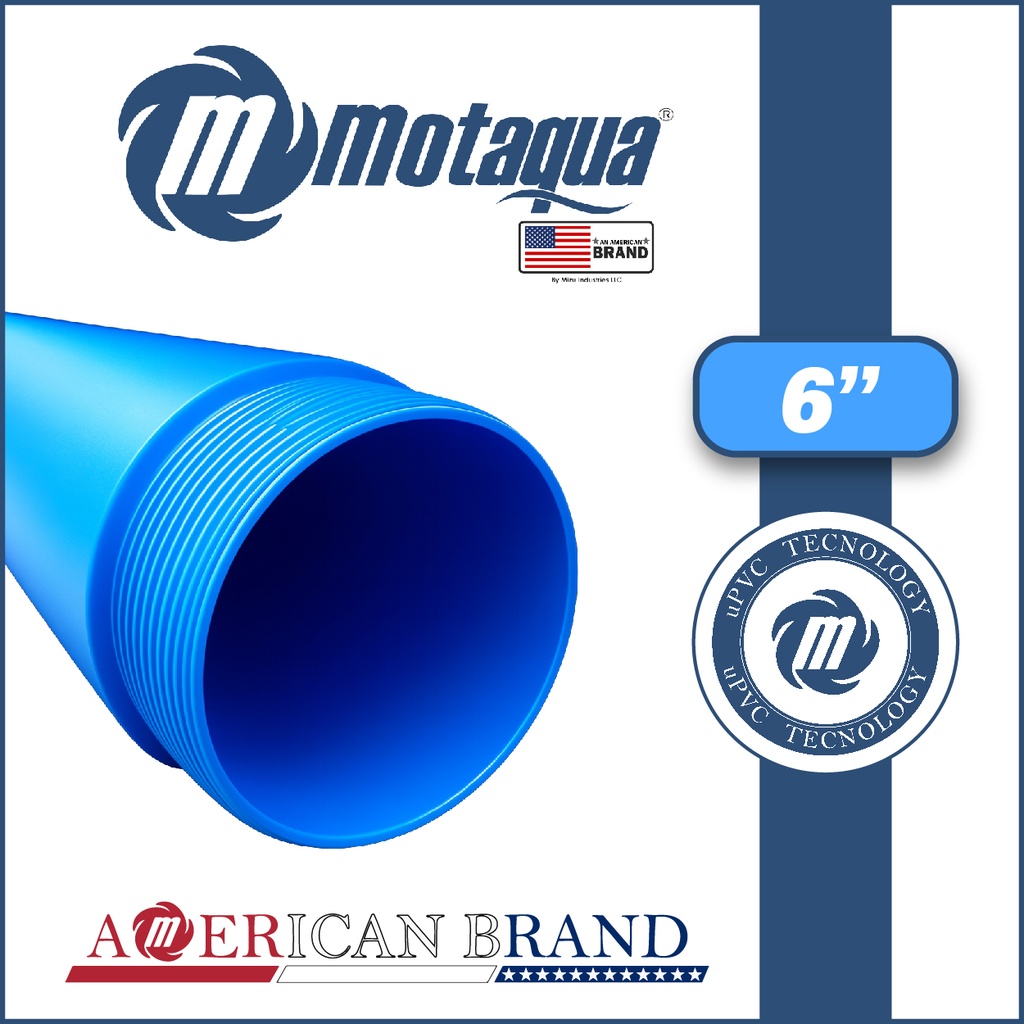 ELEVADOR DE TUBERIA CASING uPVC MOTAQUA 6" TIPO ROSCADO CUADRADA SERIE MKD MOD. ELEVUPVCKD600