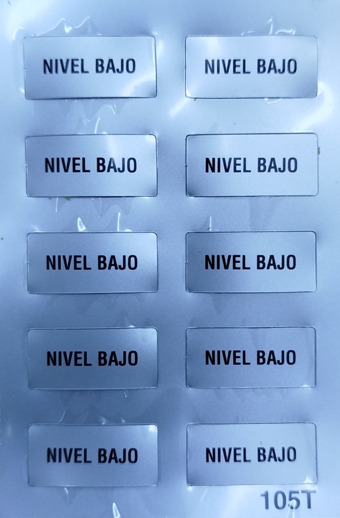 ETIQUETA "NIVEL BAJO"
