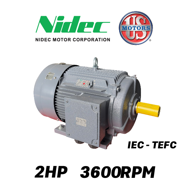 MOTOR HORIZONTAL   2,00HP 3600RPM US MOTORS MELC32E1M / ELC107S 3PH 220-440V 2P SF 1,15 9W DOL 80M3 TEFC IEC-IE2 CI