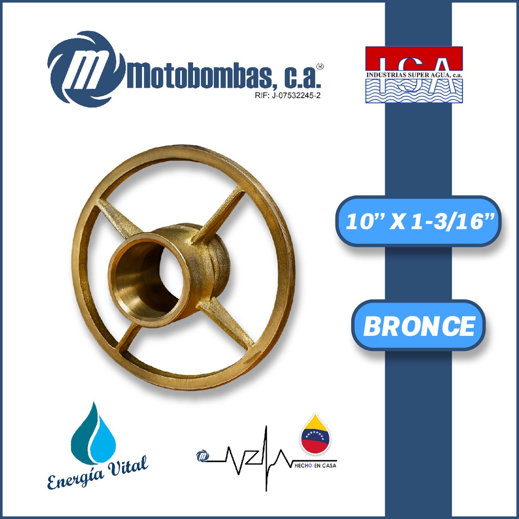 PORTACHUMACERA 10" X 1-3/16" BRONCE