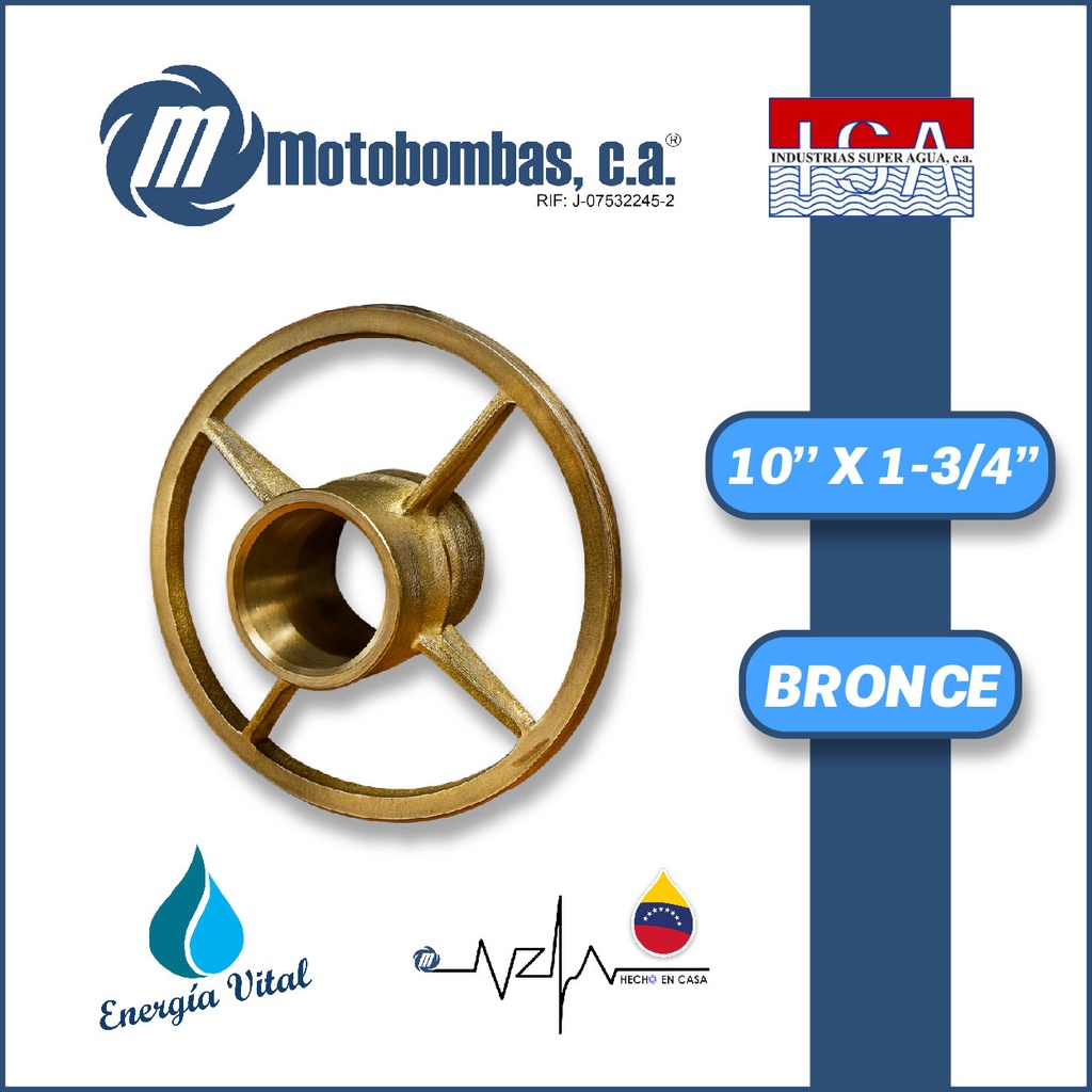 PORTACHUMACERA 10" X 1-3/4" BRONCE