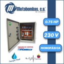 TABLERO DE CONTROL Y POTENCIA P/ MOTOR PANELLI MF SERIE MDE MOD. TMDEPAN007    0,75HP 1PH/230V