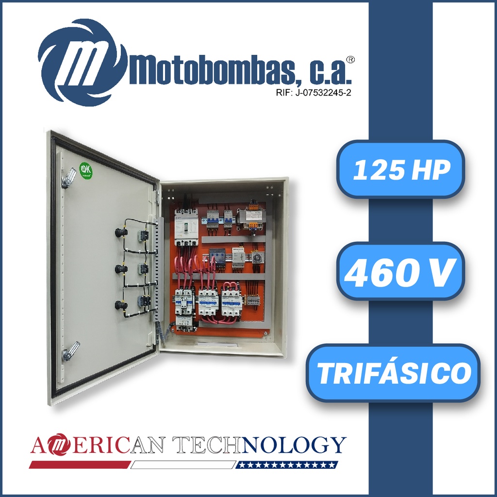 TABLERO DE CONTROL Y POTENCIA TF  P/ MOTOR SUMERGIBLE SERIE MDE MOD. TMDE712401250 125,00HP 3PH/460V ARRANQUE ESTRELLA-TRIANGULO