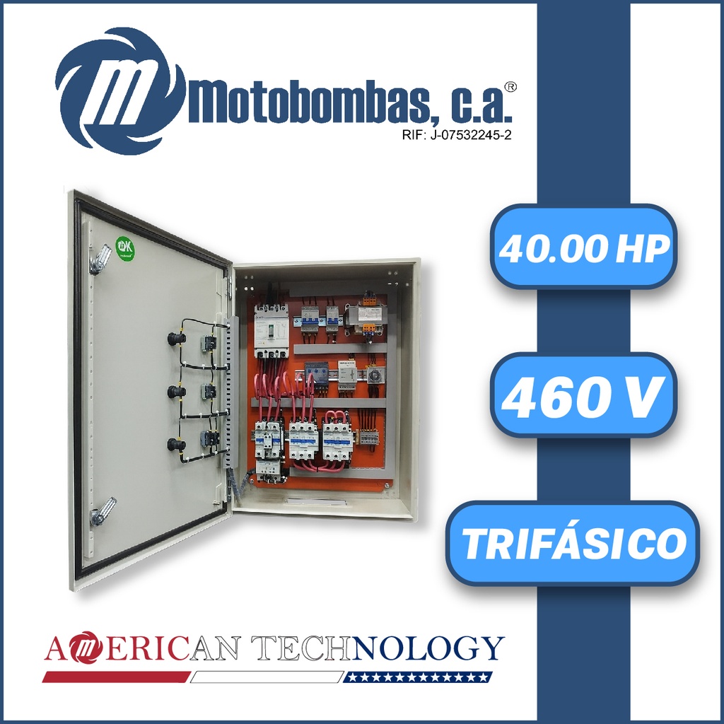 TABLERO DE CONTROL Y POTENCIA TF  P/ MOTOR SUMERGIBLE SERIE MDE MOD. TMDE712400400 40,00HP 3PH/460V ARRANQUE ESTRELLA-TRIANGULO