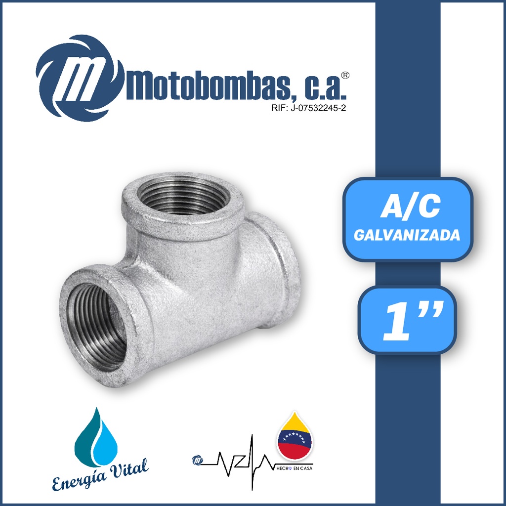 TEE A/C GALVANIZADA SERIE VAR MOD.   1"
