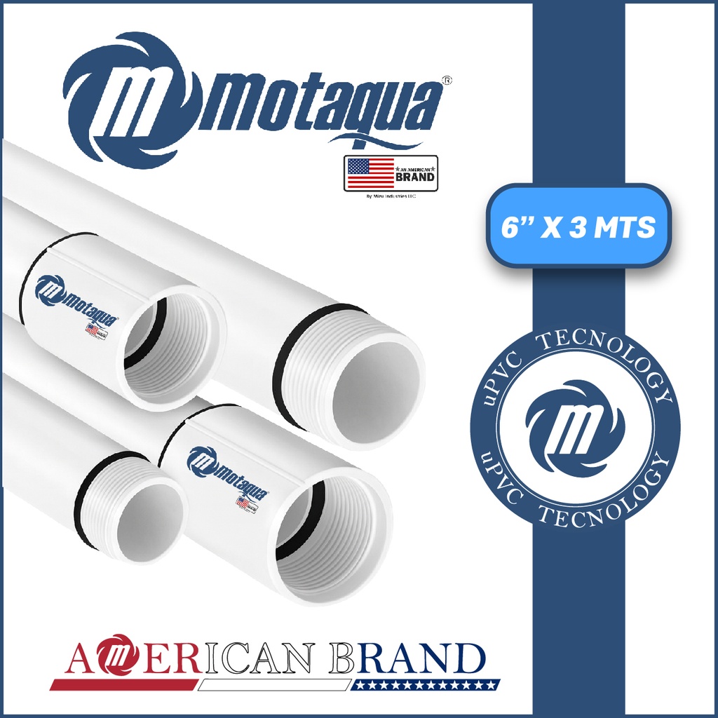 TUBO COLUMNA uPVC MOTAQUA MKD HEAVY1  6" X 3,00 MTS