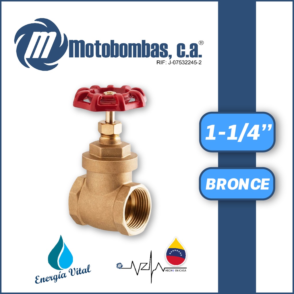 VALVULA COMPUERTA      SERIE VAR BRONCE MOD. 1-1/4"
