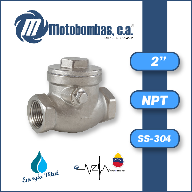 VALVULA      RETENCION HORIZONTAL SERIE VAR SS-304 MOD. 2"