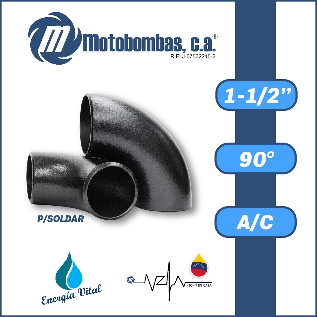 CODO A/C P/SOLDAR A-234 SCH40 SERIE VAR MOD. 90 GRADOS  1-1/2"