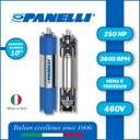MOTOR SUMERGIBLE TF PANELLI 10" SERIE P1000 MOD. 250,00HP 3PH/460V/60HZ/2P 3600RPM 6W Y-D NEMA8 WF-R