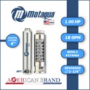 CUERPO SUMERGIBLE MOTAQUA  4"    SERIE MTS MOD. 184TS1008   18GPM   1,00HP 08ET 1-1/4"NPT NEMA4