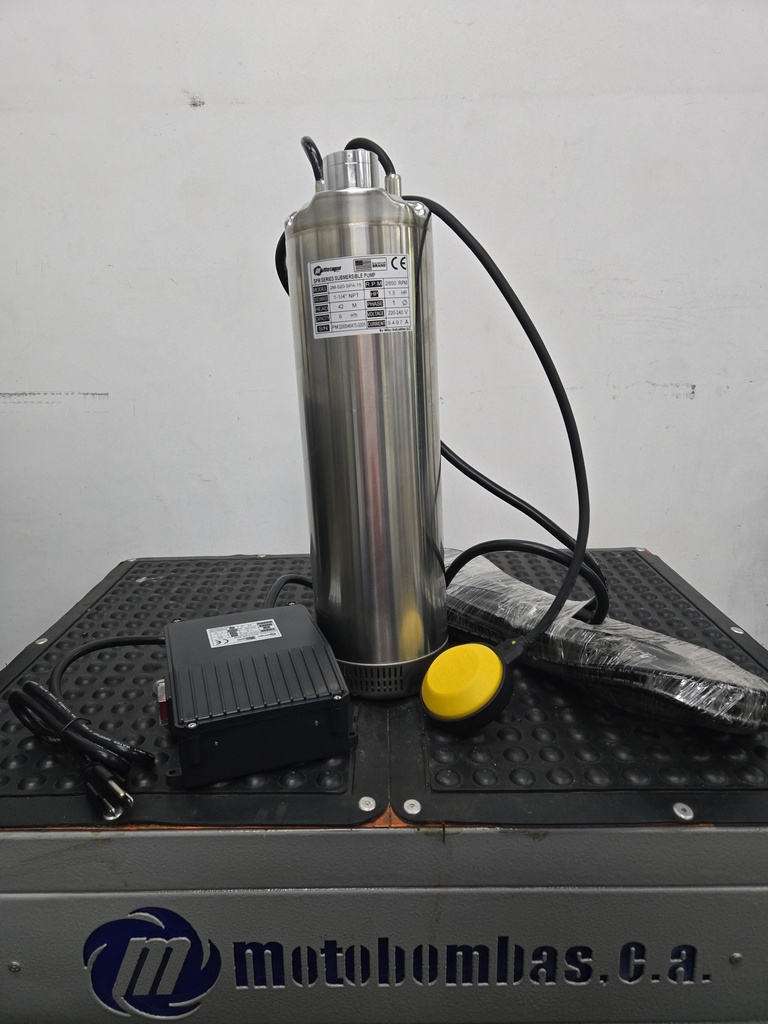 BOMBA SUMERGIBLE POZO SOMERO MF MOTAQUA SERIE MTS MOD. 2M020SPA15  20GPM  1,50HP 230V 60HZ 3.450RPM 1-1/4"NPT