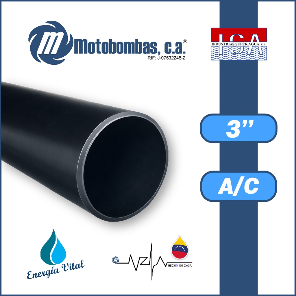 TUBO MATERIA PRIMA A/C ASTM A53 SCH40 CC  3"