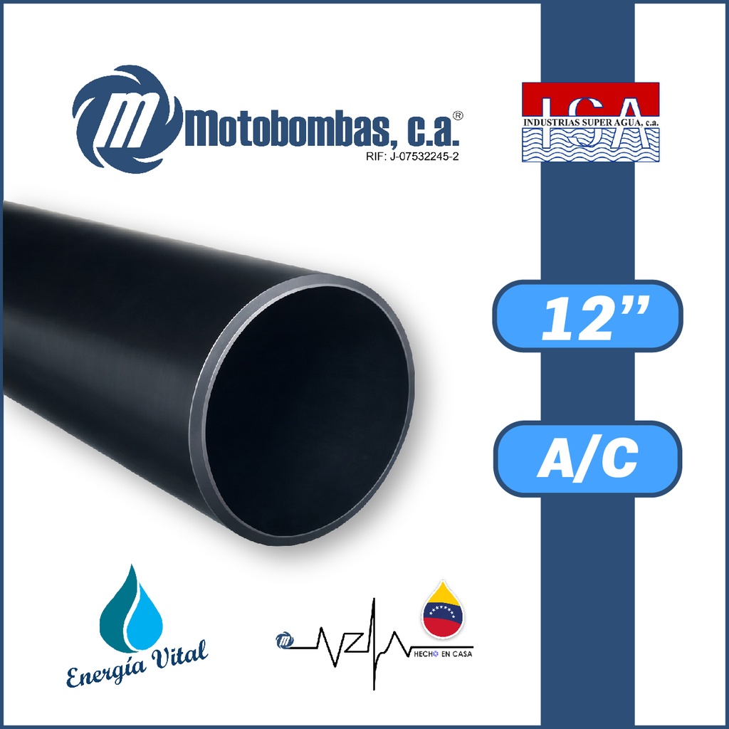 TUBO MATERIA PRIMA A/C ASTM A53 SCH40 CC 12"