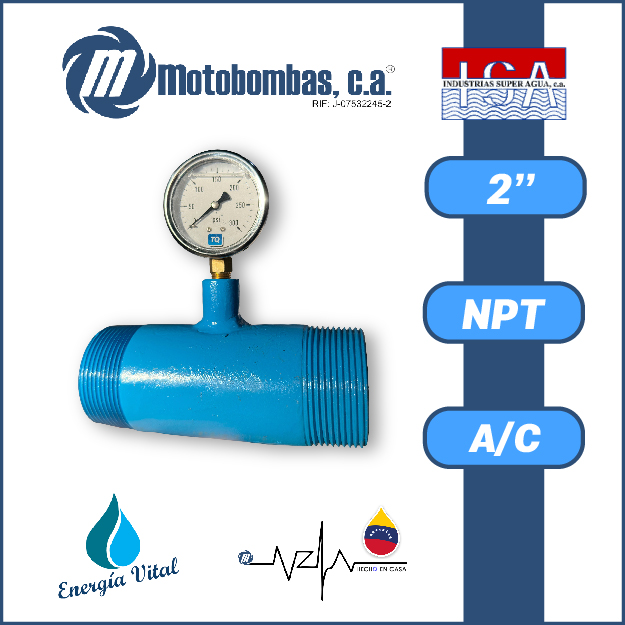NIPLE CORTO P/MANOMETRO A/C ASTM A53 SCH 40 CONEXION 1/4" SERIE ISA MOD.  2"