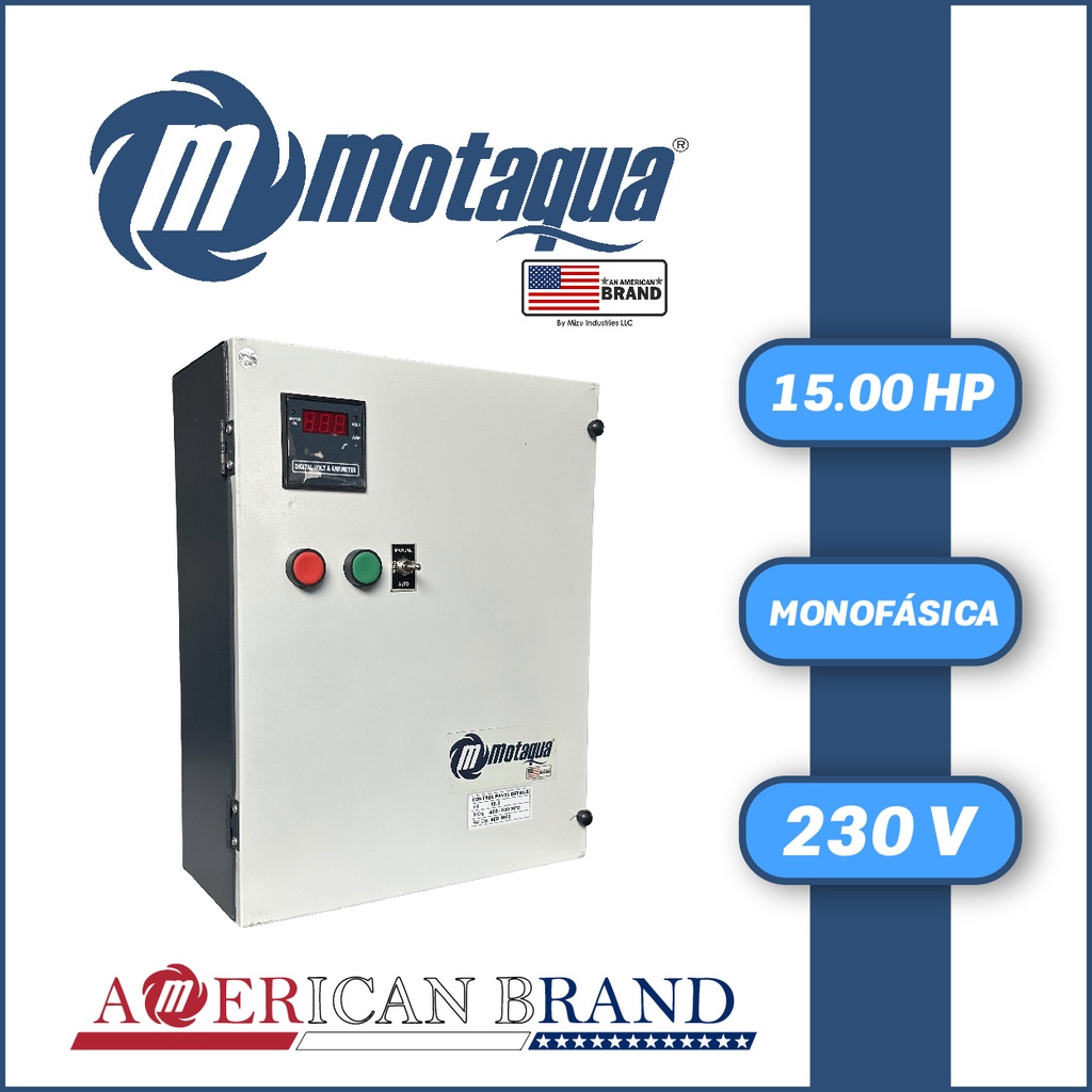 TABLERO DE CONTROL Y POTENCIA MOTAQUA MF SERIE MKD MOD. TMDEMM6WRF0100F  15,00HP 1PH/230V INCLUYE CAPACITORES DE TRABAJO