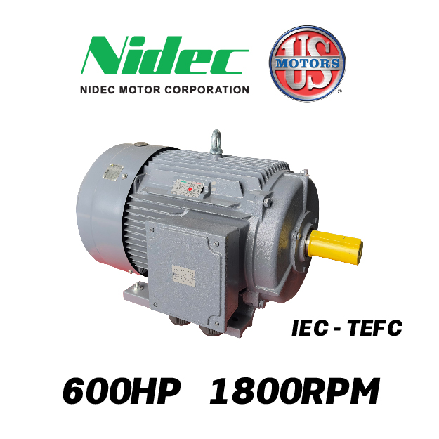 MOTOR HORIZONTAL 600,00HP 1800RPM US MOTORS MELC/ELC186S 3PH 440V 4P SF 1,15 9W DOL 355L-5 TEFC IEC-IE2 CI