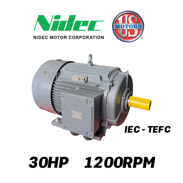 MOTOR HORIZONTAL   30,00HP 1200RPM US MOTORS MELC22E3M/ELC142S 200L2 3PH 230V 6P SF 1,15 3W DOL TEFC IEC-IE2 CI