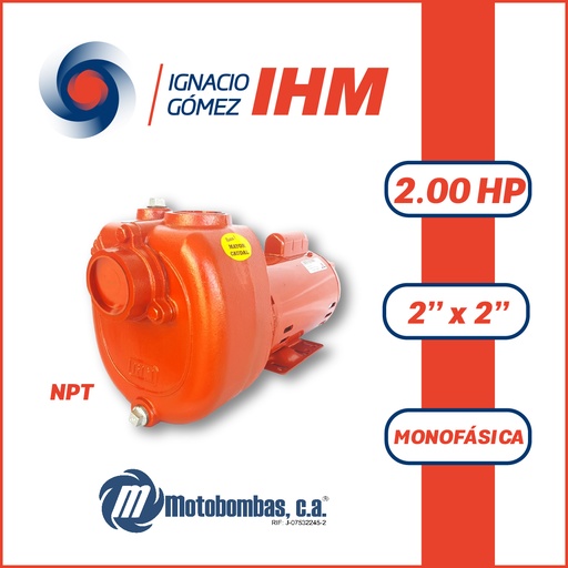 [5065IHM-GS50R20M020C-BF13] BOMBA MONOBLOCK MF AUTOCEBANTE IHM  GS50-2MW IHM   2,00HP 1PH 110-220V 60Hz 3600RPM DOL 2" X 2" NPT