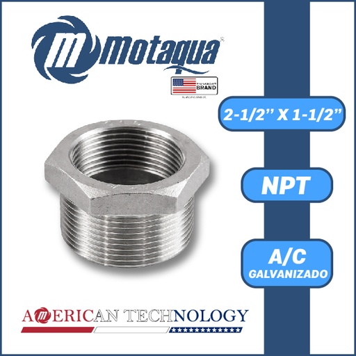 [3825ISA-8500230761] REDUCCION A/C GALVANIZADA ROSCADA SERIE VAR MOD. BUSHING  2-1/2" X 1-1/2"