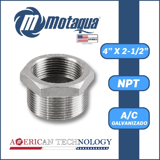 [3825ISA-85002307701] REDUCCION A/C GALVANIZADA ROSCADA SERIE VAR MOD. BUSHING  4" X 2-1/2"