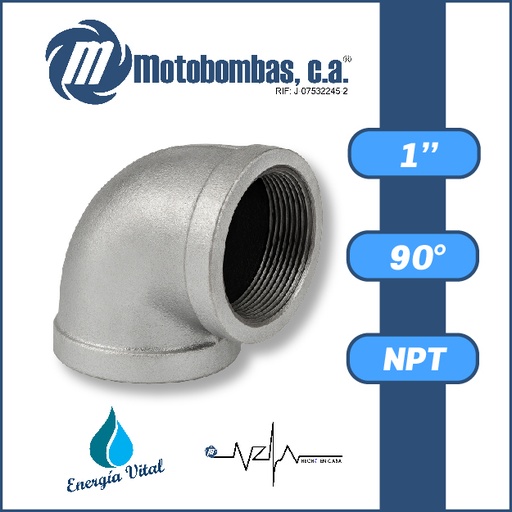 [3805VAR-CODO9R010H010H-1020] CODO A/C GALVANIZADO SERIE VAR MOD. 90 GRADOS   1"