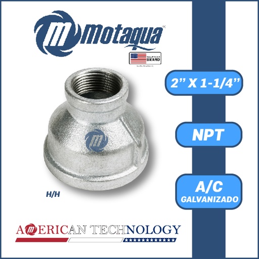 [3993VAR-COPA0R012H020H-GALVANIZADA] REDUCCION A/C GALVANIZADA ROSCADA NPT SERIE VAR MOD. H/H 2" X 1-1/4"