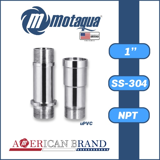 [5955MKD-ADAPSUPINSS100-SS304] ADAPTADOR COLUMNA uPVC MOTAQUA MKD TOP-BOTTON 1" SS-304
