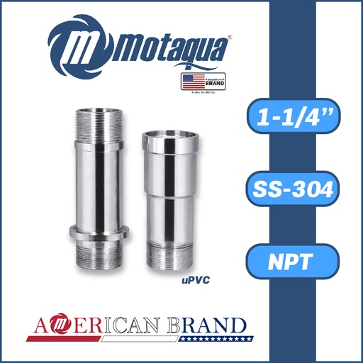 [5955MKD-ADAPSUPINSS125-SS304] ADAPTADOR COLUMNA uPVC MOTAQUA MKD TOP-BOTTON 1-1/4" SS-304