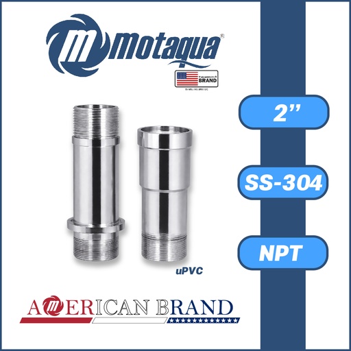 [5955MKD-ADAPSUPINSS200-SS304] ADAPTADOR COLUMNA uPVC MOTAQUA MKD TOP-BOTTON 2" SS-304
