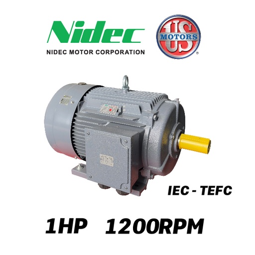 [7905USM-5US001063T0090S-0AI1] MOTOR HORIZONTAL   1,00HP 1200RPM US MOTORS MELC075E3M / ELC103S 3PH 220-440V 6P SF 1,15 9W DOL 90S TEFC IEC-IE2 CI
