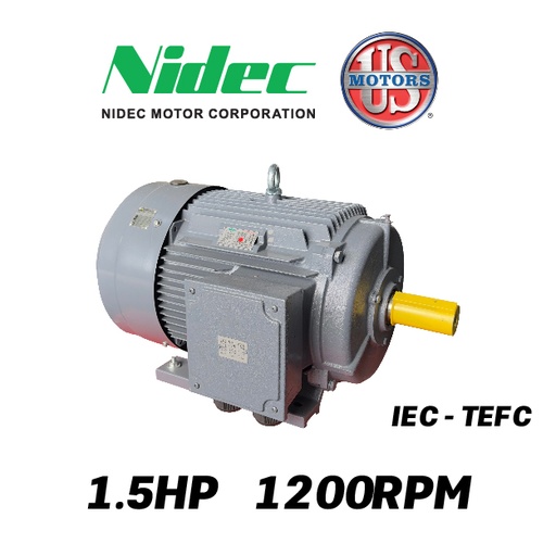 [7905USM-5US001563T100L1-0AI1] MOTOR HORIZONTAL   1,50HP 1200RPM US MOTORS MELC1E3M / ELC106S 3PH 220-440V 6P SF 1,15 9W DOL 100L1 TEFC IEC-IE2 CI