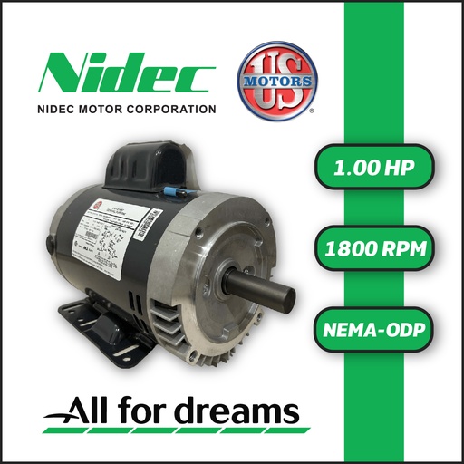 [7905USM-5US001040M143TC-0AI1] MOTOR HORIZONTAL TC  1,00HP 1800RPM US MOTORS D1C2J14C 1PH 115/208-230V 4P SF 1,15 3W DOL 143TC ODP NEMA CI