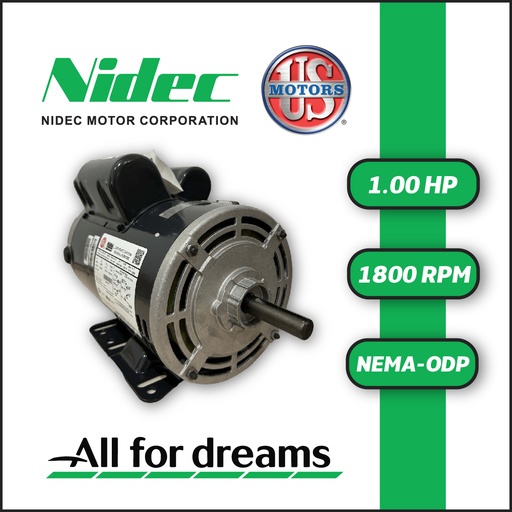 [7905USM-5US001040M0056H-0AI1] MOTOR HORIZONTAL T  1,00HP 1800RPM US MOTORS D1CP2PH 1PH 115/208-230V 4P SF 1,15 3W DOL 56H ODP NEMA CI