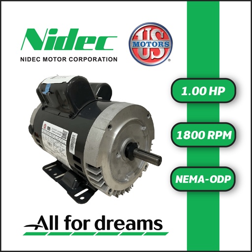 [7905USM-5US001040M056HC-0AI1] MOTOR HORIZONTAL TC  1,00HP 1800RPM US MOTORS D1CP2PHC 1PH 115/208-230V 4P SF 1,15 3W DOL 56HC ODP NEMA CI