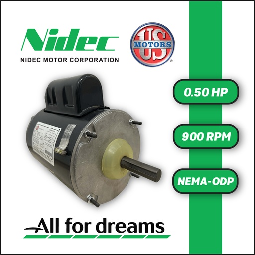[7905USM-5US000581M00048-0AI1] MOTOR HORIZONTAL T    0,50HP 900RPM US MOTORS K55HXJLB-9177 1PH 115-230V 8P SF 1,15 3W DOL F48 ODP NEMA CI