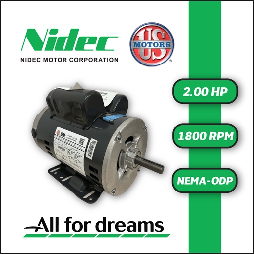 [7905USM-5US002041M0056H-0AI1] MOTOR HORIZONTAL T  2,00HP 1800RPM US MOTORS D2CPM2PH 1PH 115-230V 4P SF 1,15 3W DOL 56H ODP NEMA CI
