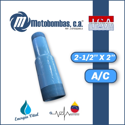 [3973ISA-NIPLER020M025M-ACERO] NIPLE REDUCIDO ACERO AL CARBONO 2-1/2" X 2"